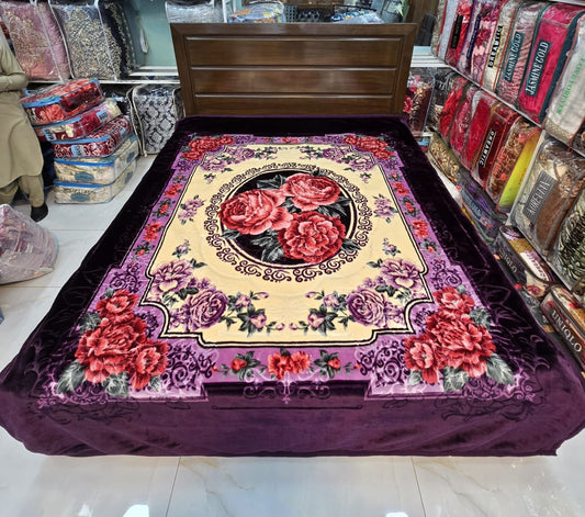 Sun Flower Blanket King Size Dark Purple