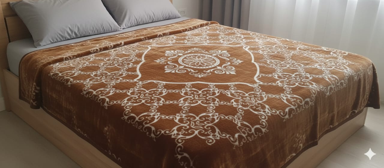 Splash double bed king size 220/240 Blanket Orange