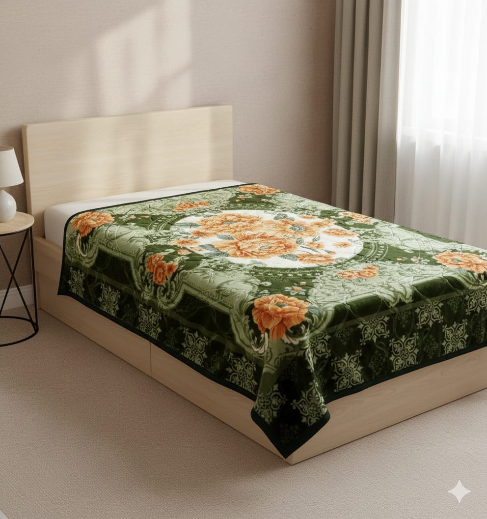 Twenty Twenty Single Bed Blanket Olive Green