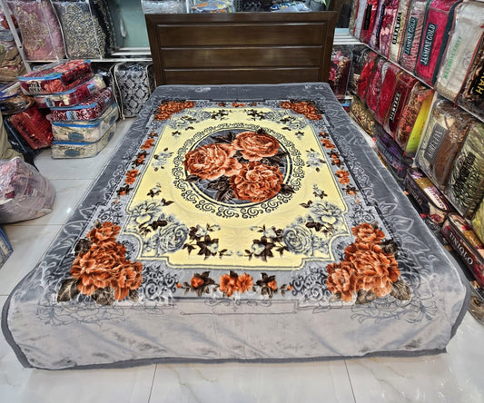 Sun Flower Blanket King Size Grey