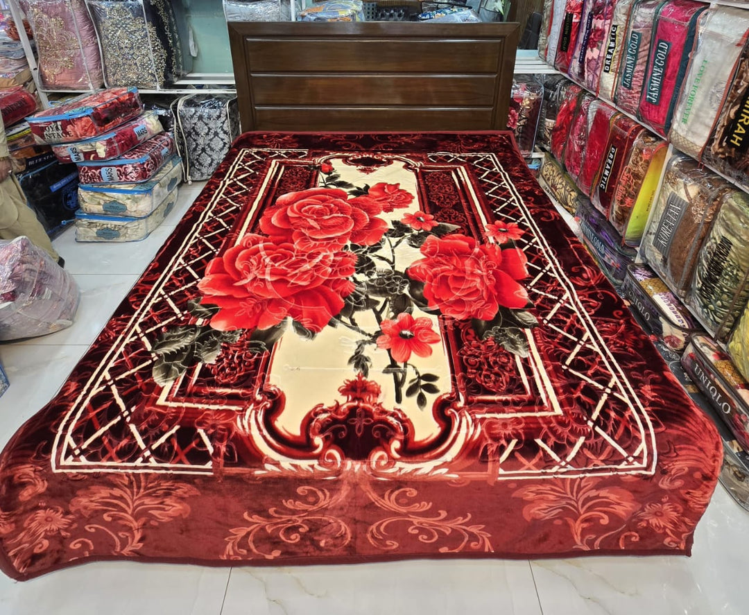 Sun Flower Blanket King Size Red