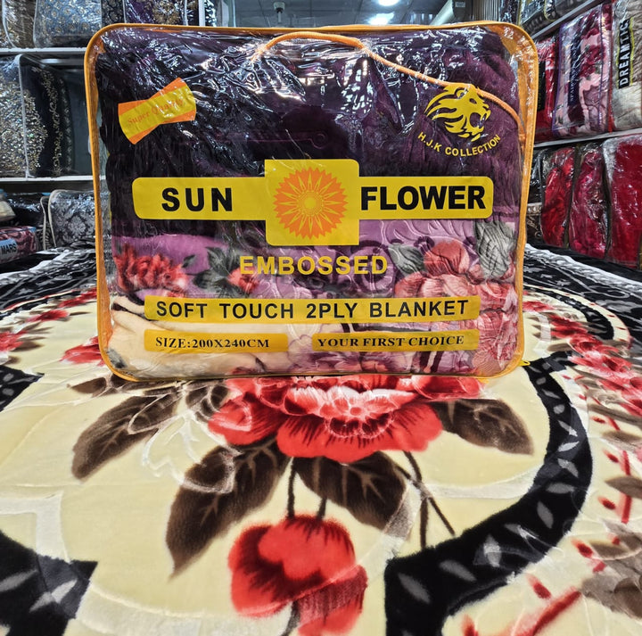 Sun Flower Blanket King Size Red
