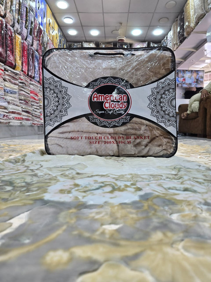 American Cloudy Blanket King Size Grey