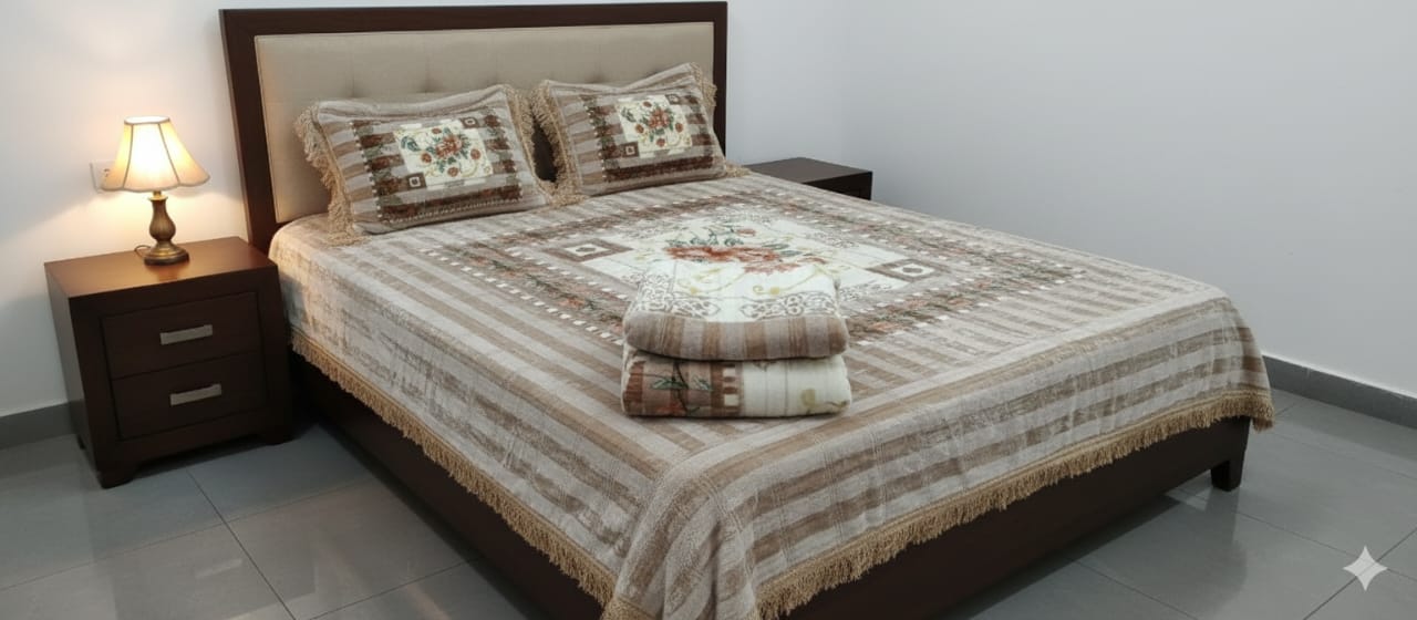 Jakpot blanket set Soft Brown