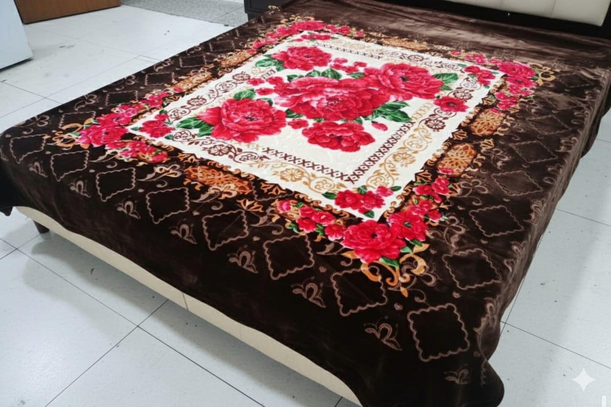 Winter plus double bed Blanket Dark Chocolate