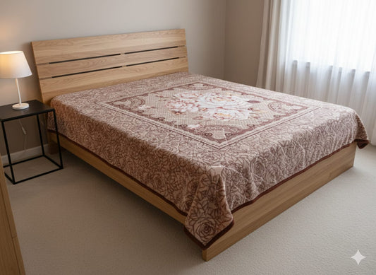 Winter plus double bed Blanket Light Brown