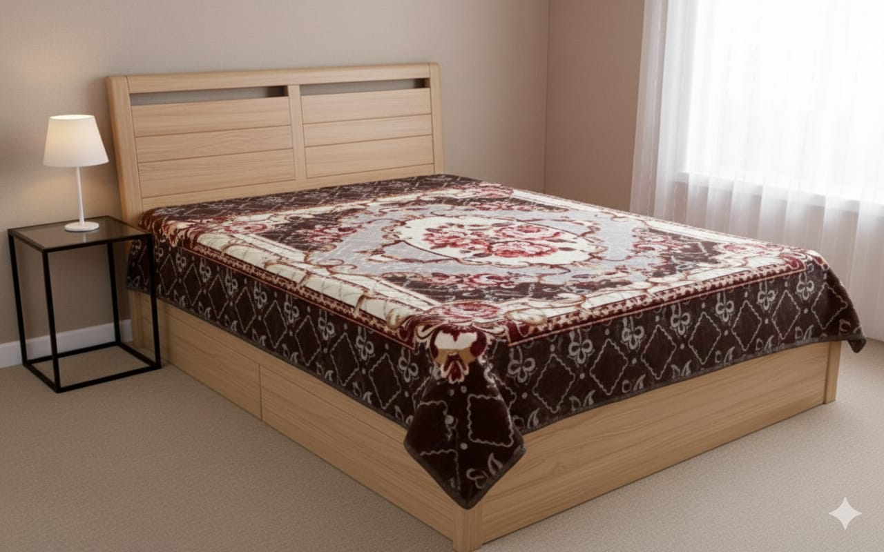 Winter plus double bed Blanket Light Chocolate