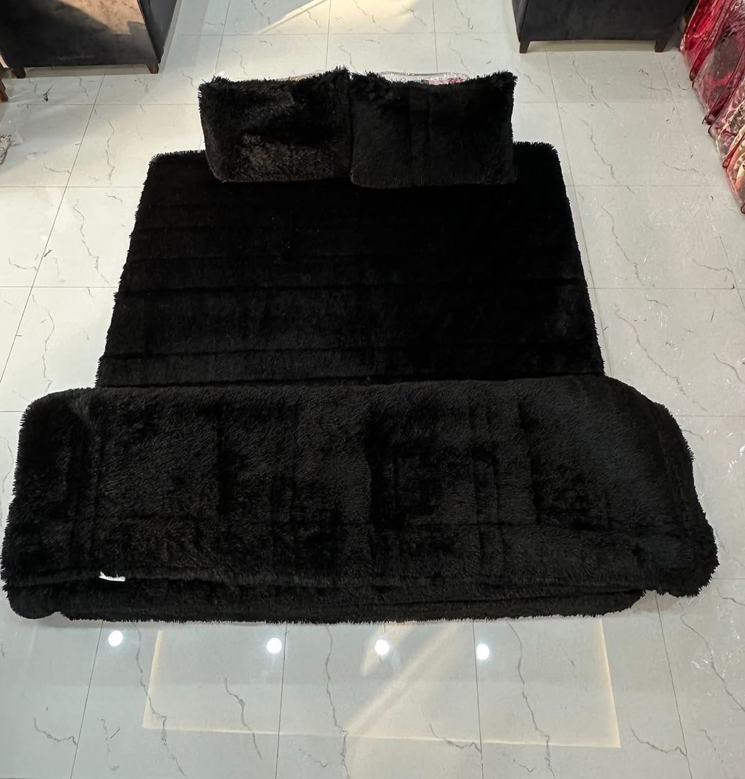 Shaggy Blanket 4pcs Black