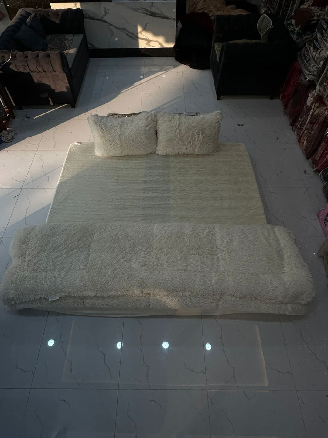 Shaggy Blanket 4pcs Beige