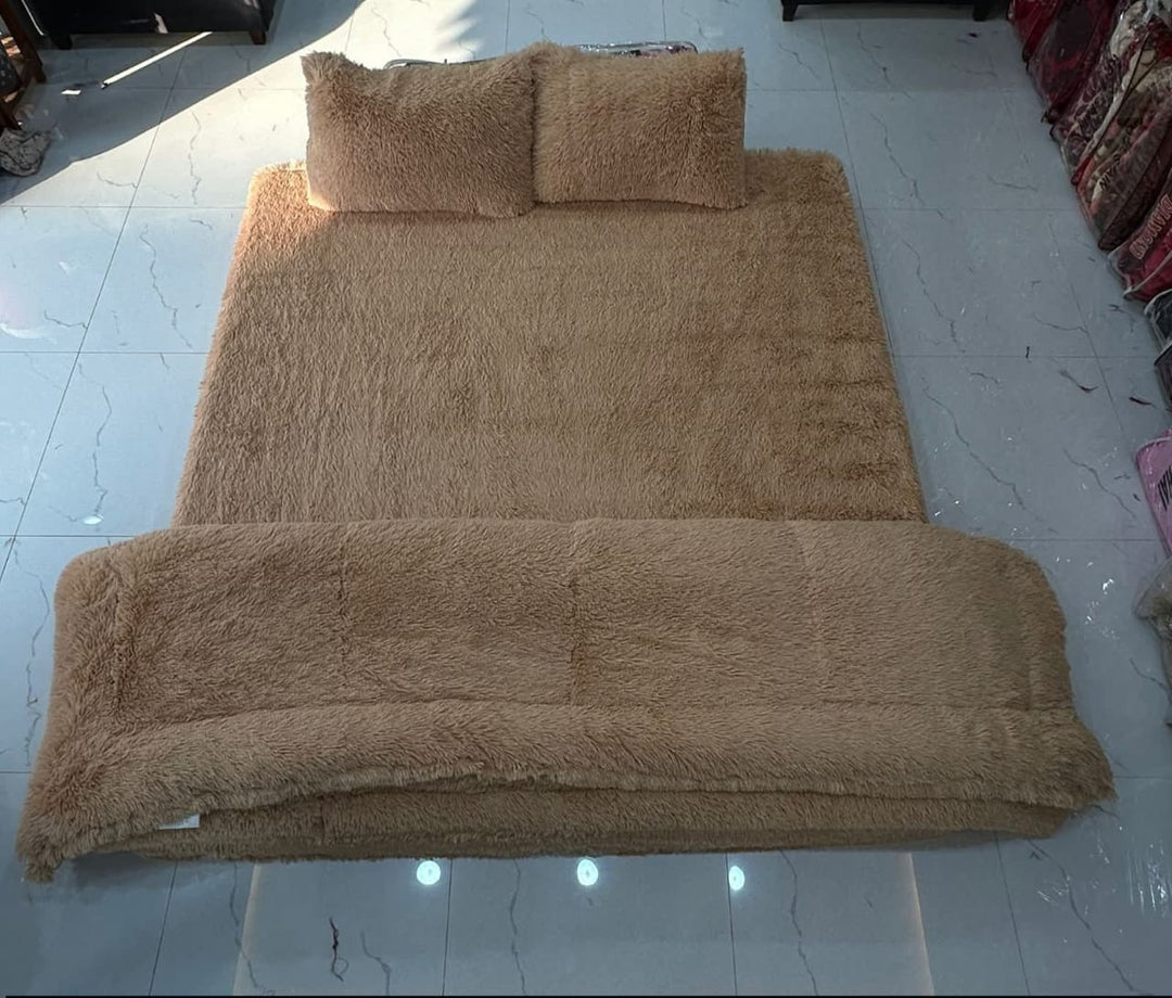 Shaggy Blanket 4pcs Cream