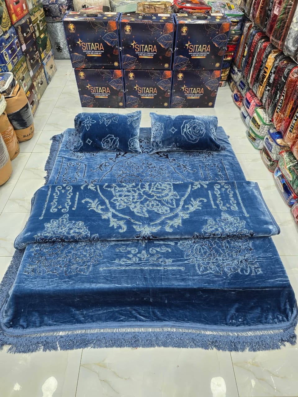 Sitara blanket set Dark Blue