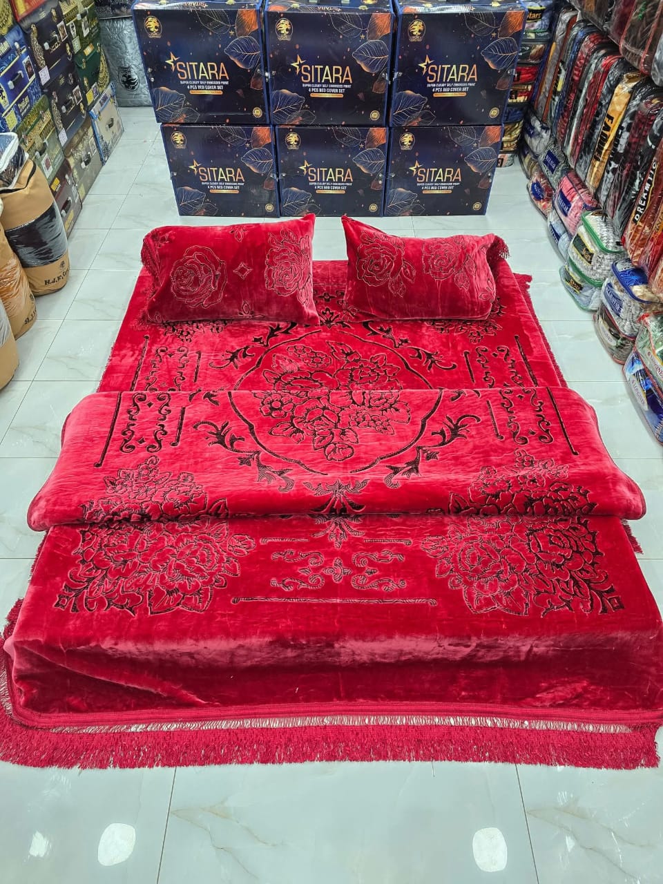 Sitara blanket set Dark Red