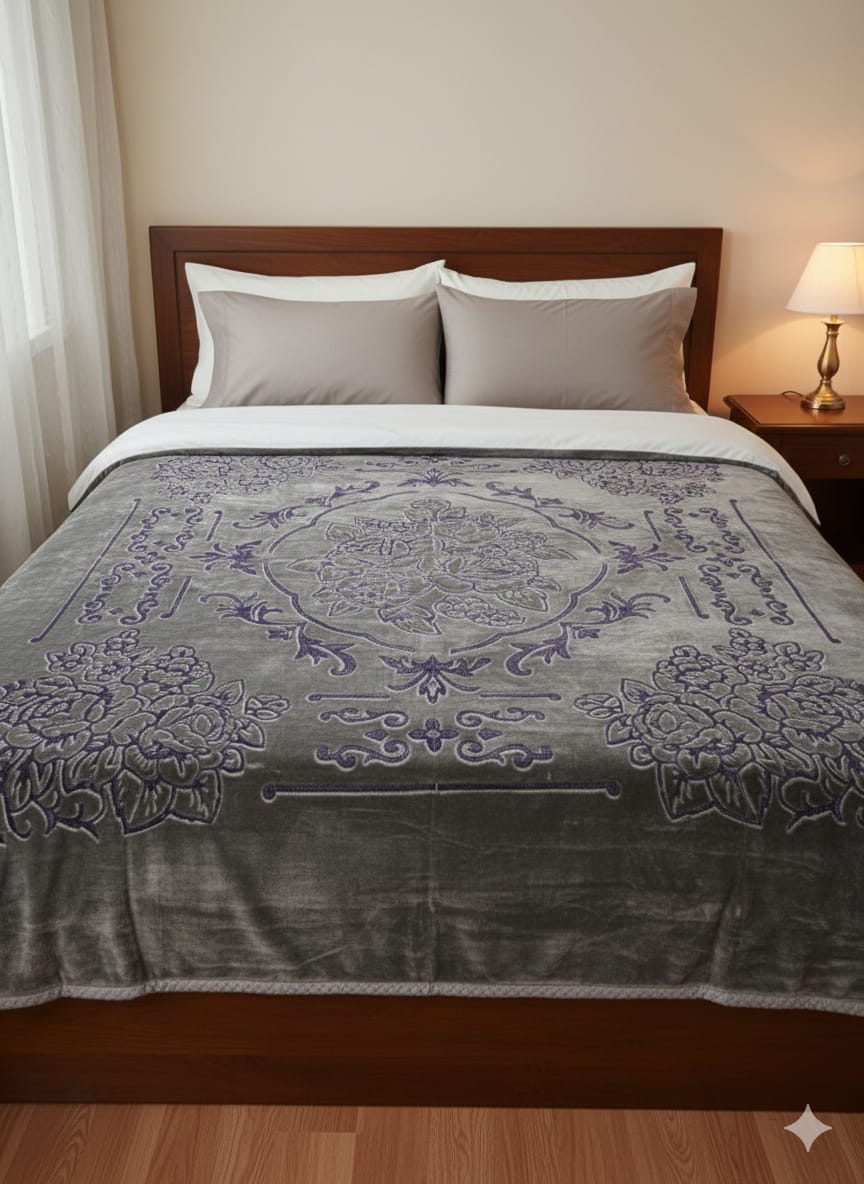 Original moro gold double bed Blanket Cream