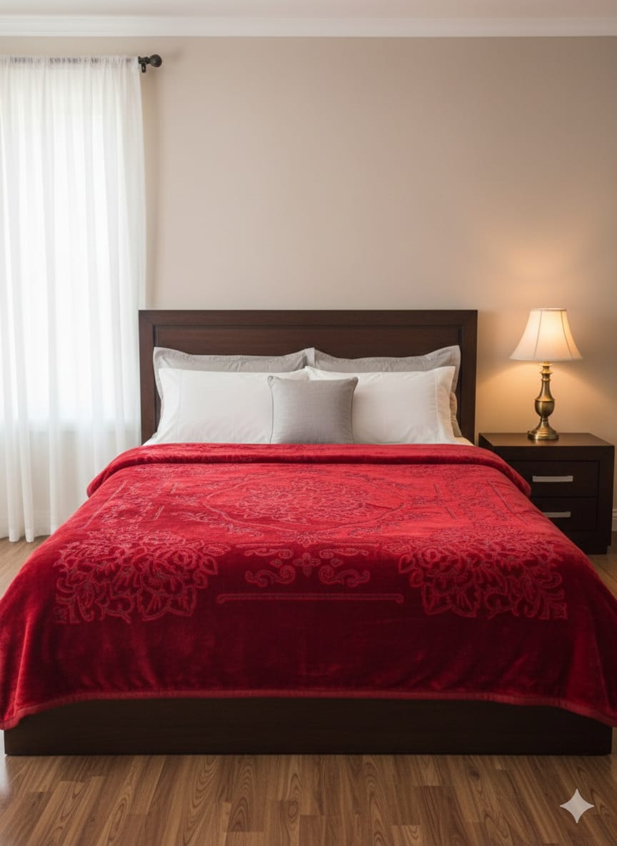 Original moro gold double bed Blanket Red