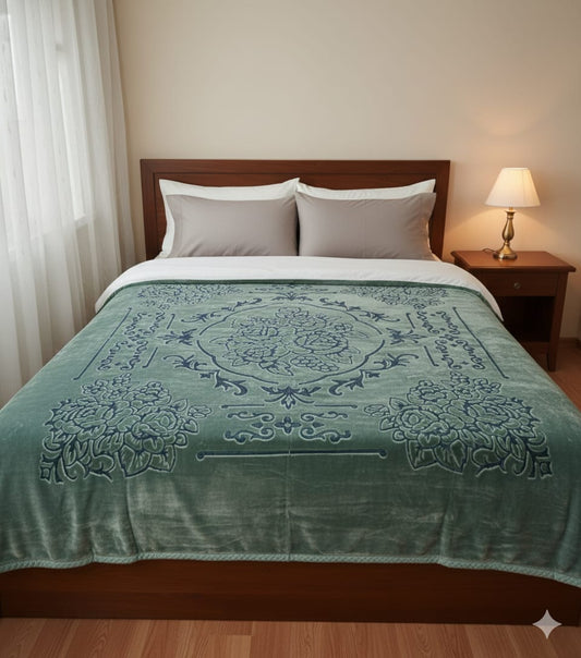 Original moro gold double bed Blanket Light Green