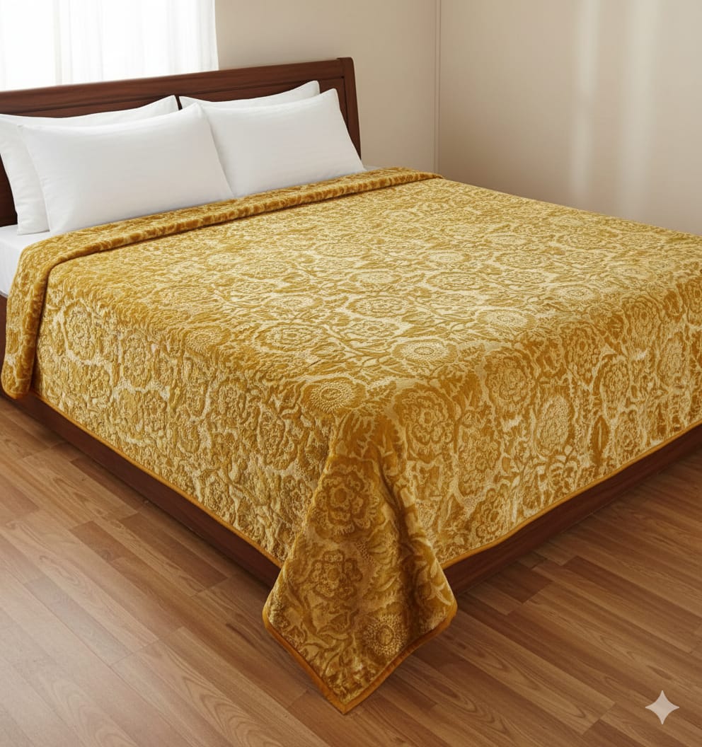Camery double bed Blanket Golden