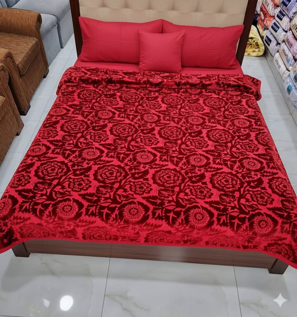 Camery double bed Blanket Dark Red