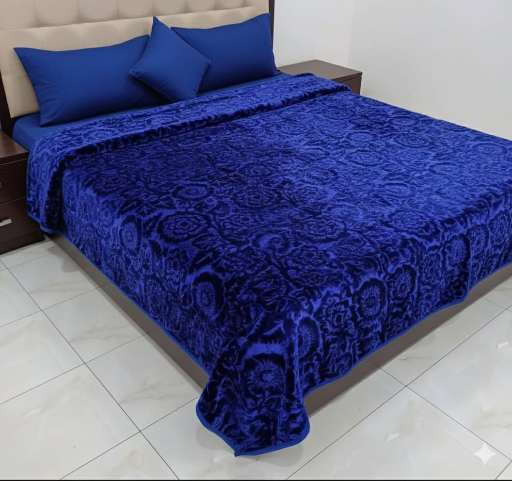 Camery double bed Blanket Dark Blue