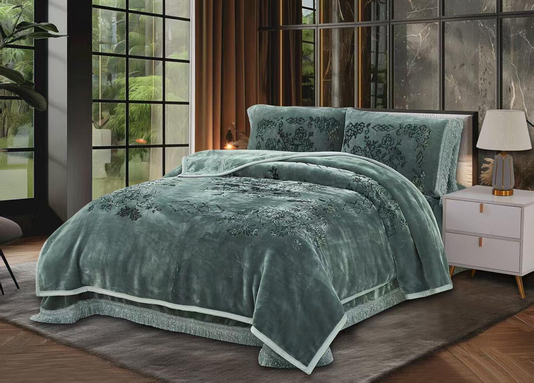 Denzy blanket set Light Green