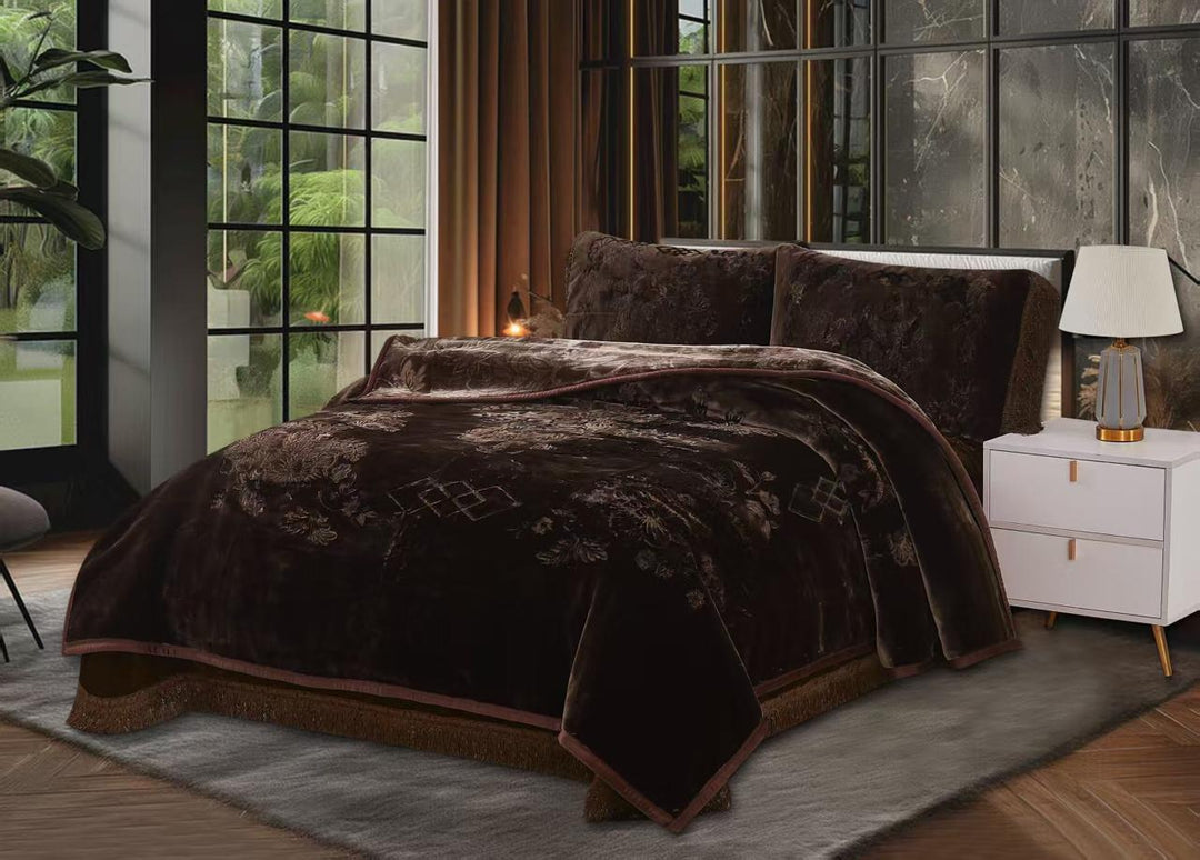 Denzy blanket set Dark Chocolate