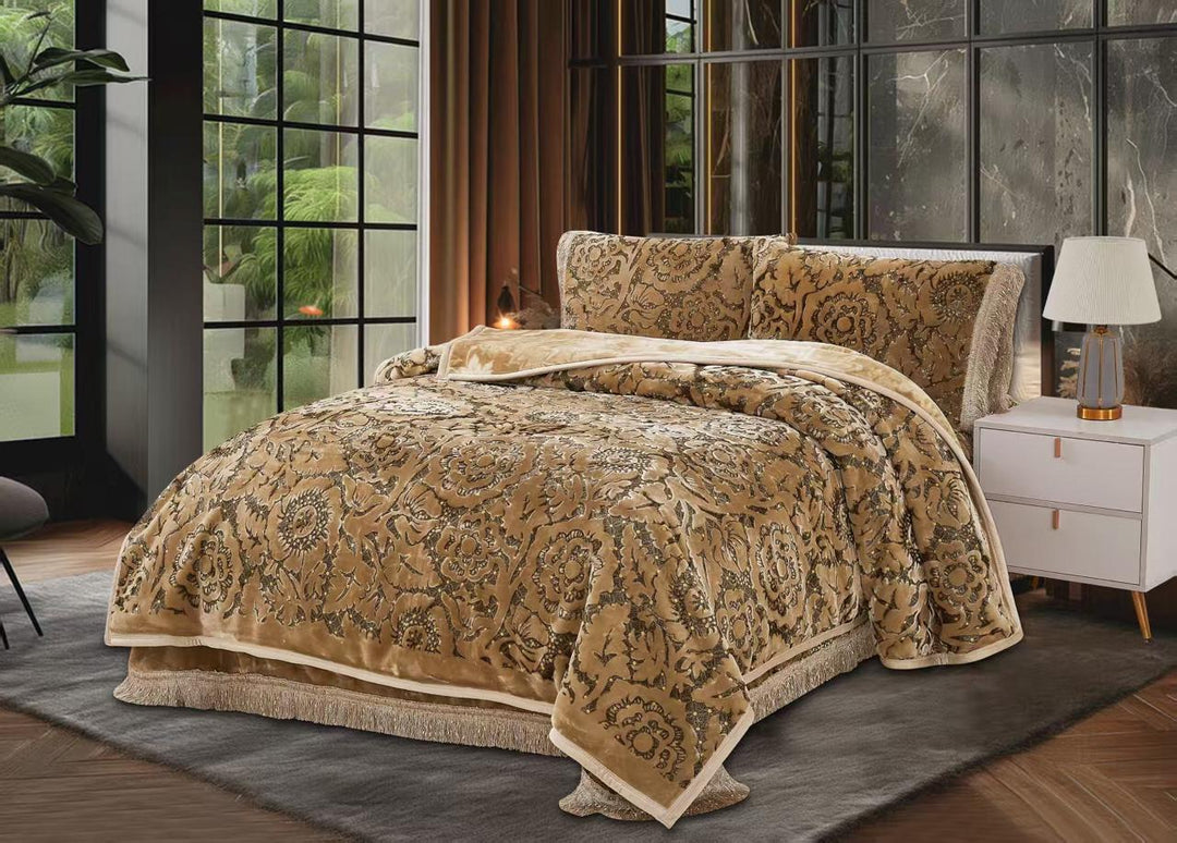 Denzy blanket set Dark Golden