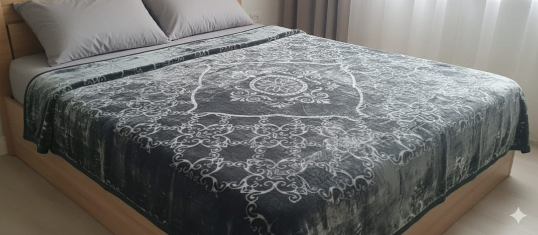 Splash double bed king size 220/240 Blanket Black
