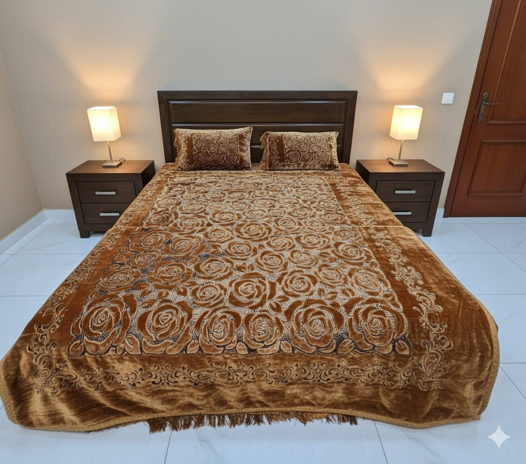 Taj Mahal blanket set Dark brown